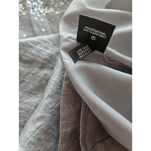 LESLIE FAY Women's Size 10 Sequined Sleeveless Formal Blue Dress - Picture 13 of 13